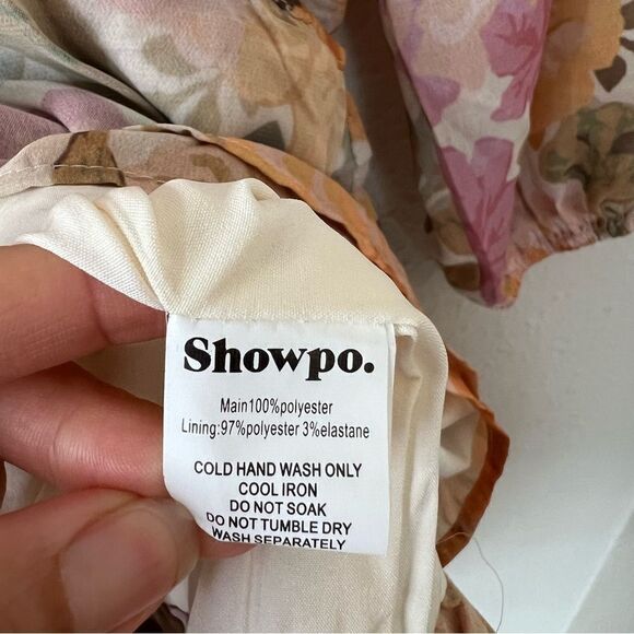 Showpo Floral Grizela Mini Dress NEW Size 12 Pink Long Sleeves - Picture 11 of 11